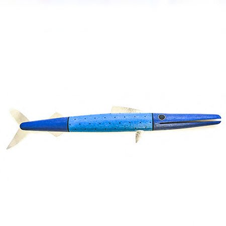 Paul Sumner - Medium Wooden Fish - Blue and Purple with Polka Dots - VISUAL INDEX